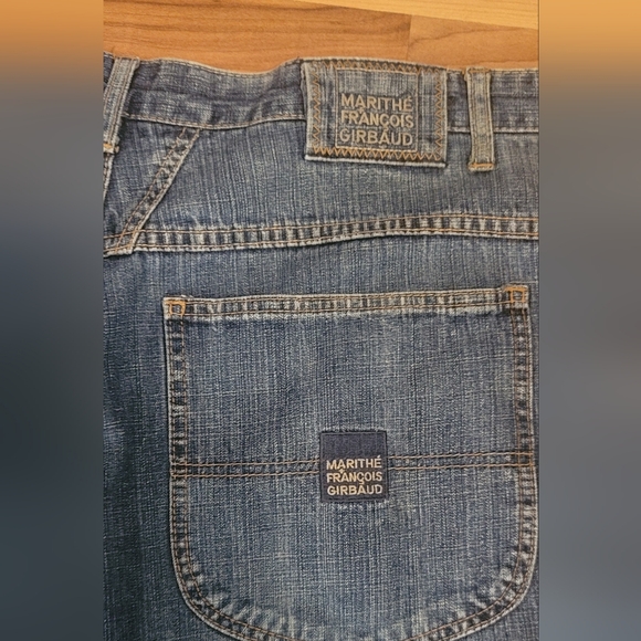 Vintage MFG Jean Shorts Skater Style 15" Inseam Baggy Fit Medium Wash Denim 90s - Picture 10 of 10